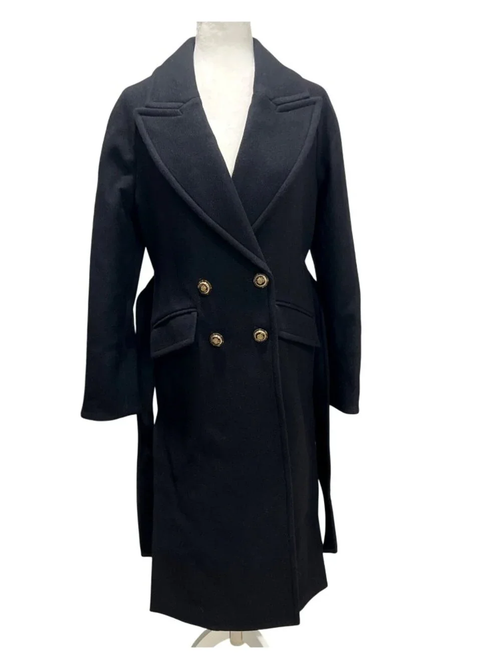 Veronica Beard Women XS Wool Coat Frattini Dickey Double-Breasted Black $998 NEW - Picture 4 of 12
